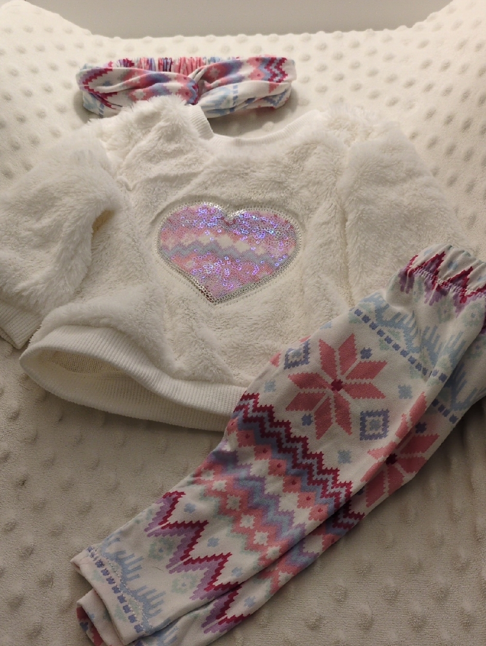 btween Pastel Fair Isle Pink & Blue Leggings Set, 6m